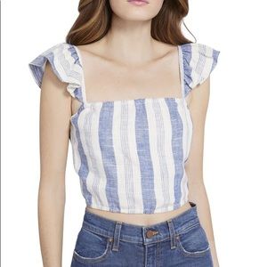 Alice + Olivia Celestia Flutter Sleeve Crop Top